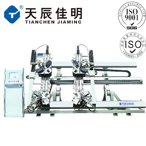 立式四頭數(shù)控組角機(jī)LM4-CNC-100x1800x3000 斷橋鋁合金門窗加工設(shè)備